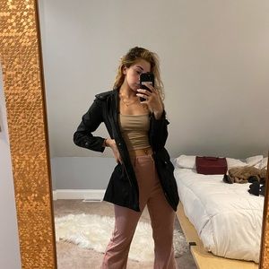 Slim black rain coat